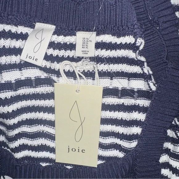 Joie Crochet White Blue Maxi Sleeveless Dress XL NWT - Picture 9 of 10